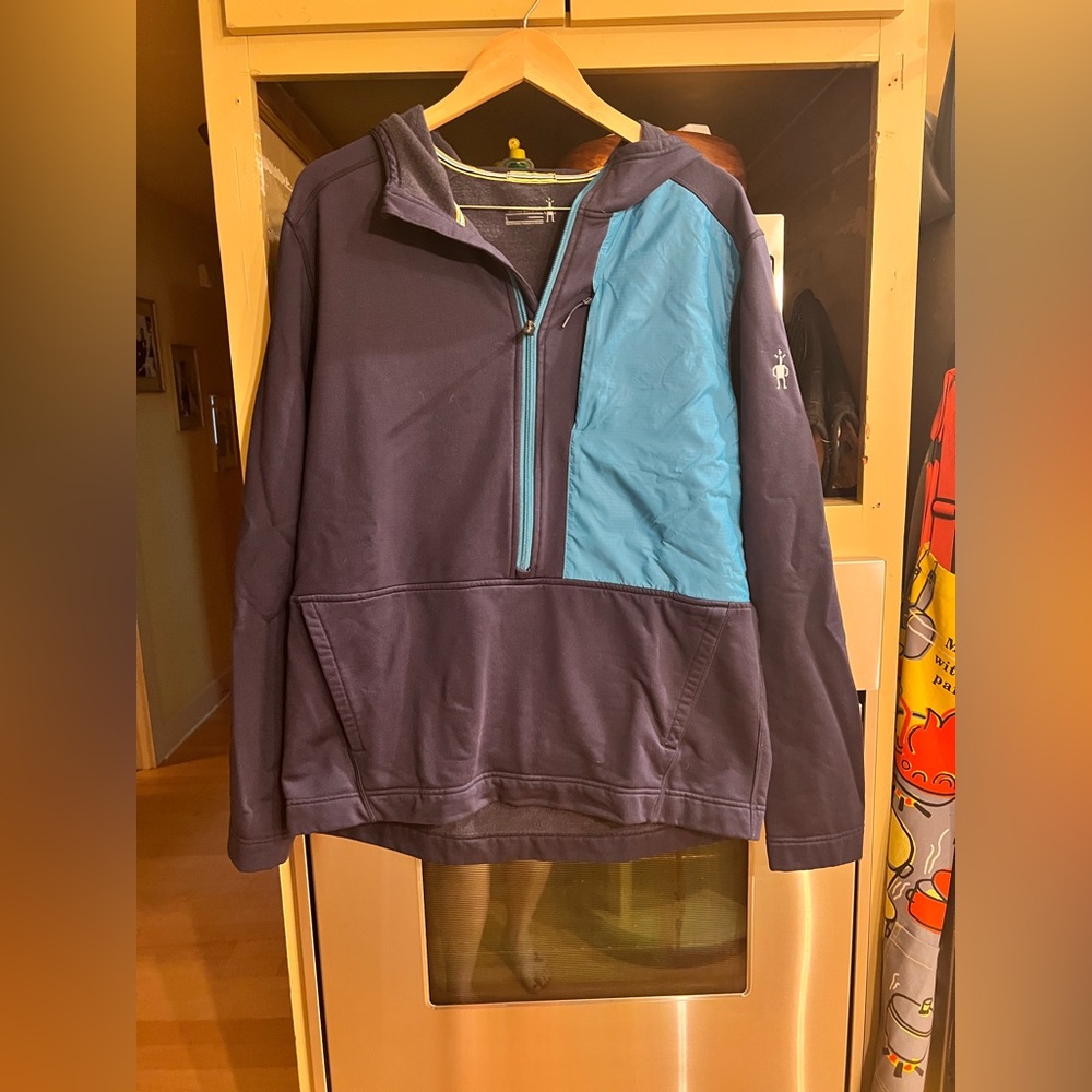 Like New Men’s Smartwool 1/4 Zip Blue Pullover Sz.L